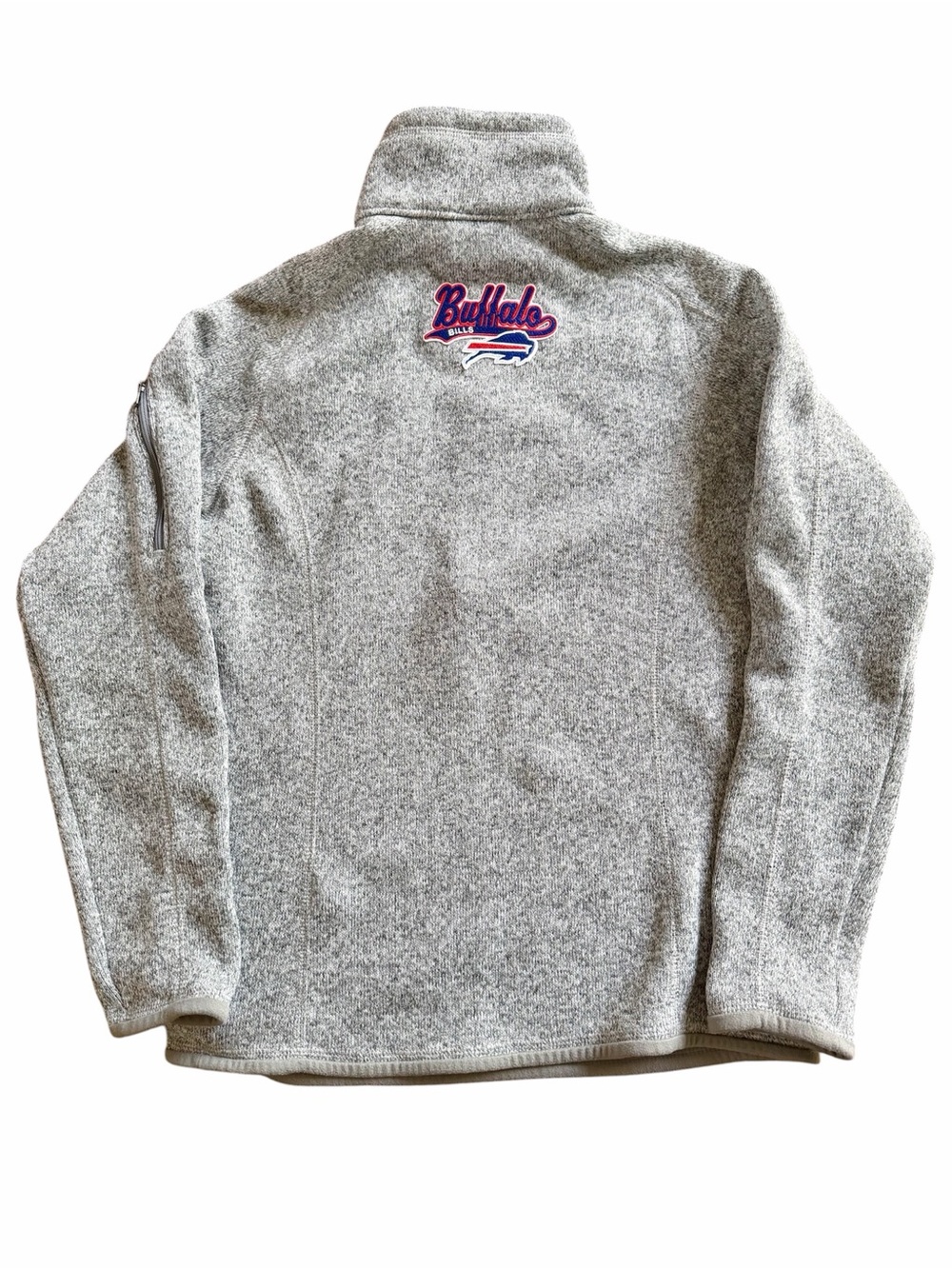 Patagonia Womens Better Sweater® 1/4-Zip fleece Sz Small Grey Buffalo Bills Fan